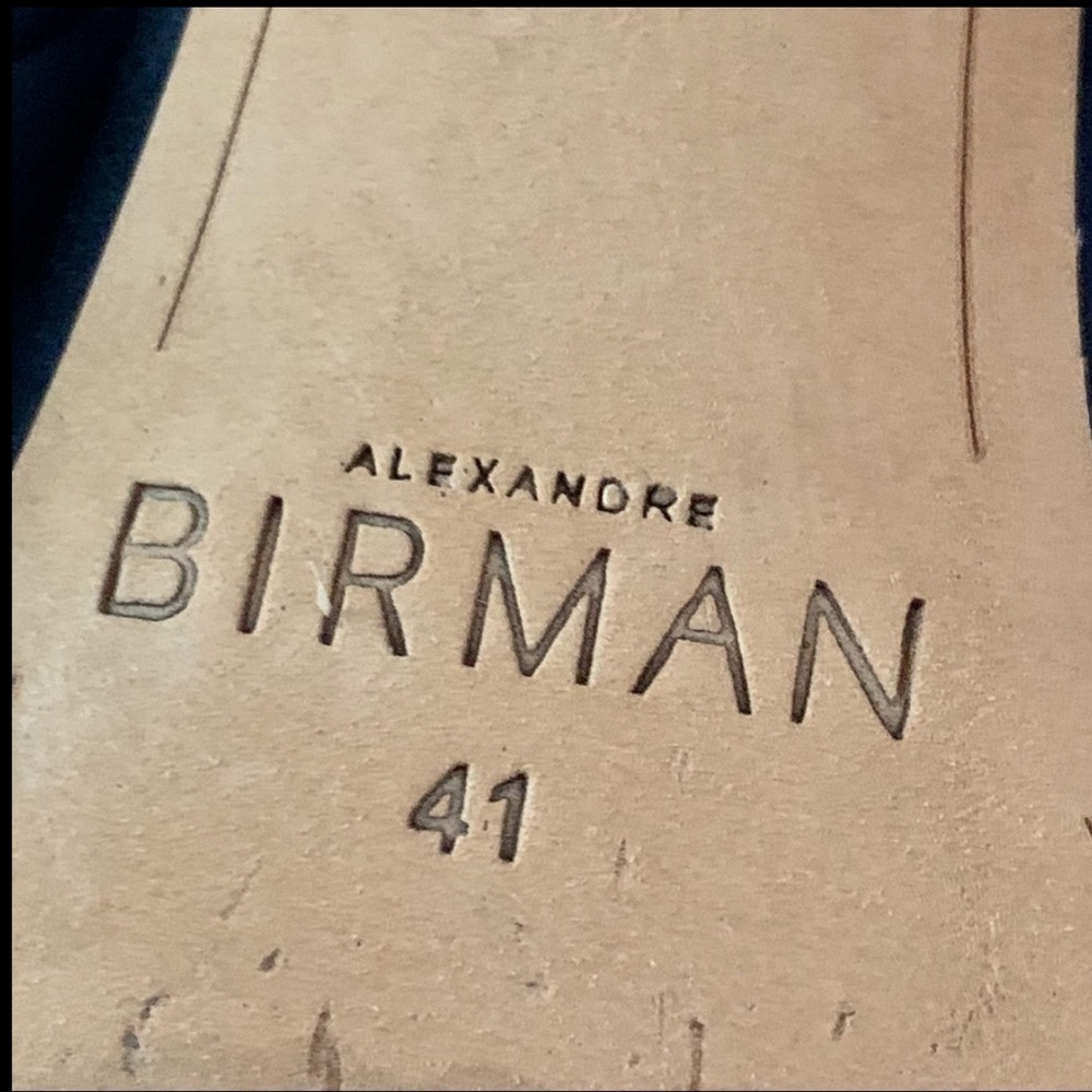 ALEXANDRE BIRMAN Alessa 60 Suede Ankle Wrap Block Sandals Navy Petrol with Gold - Picture 2 of 16